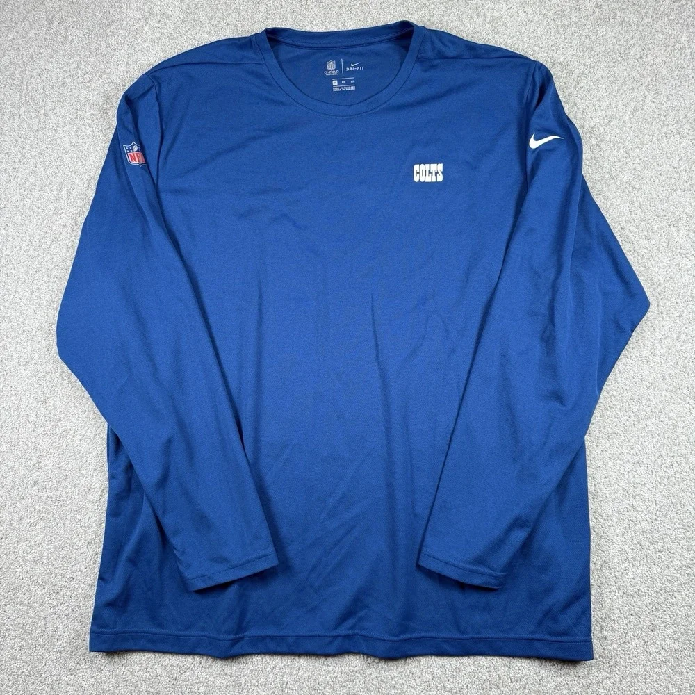 Nike Mens NFL Colts Player Issed‎ Team Long Sleeve Blue Shirt 3XL